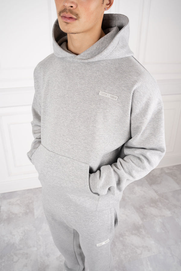Day To Day Oversized Full Tracksuit - Grey Marl