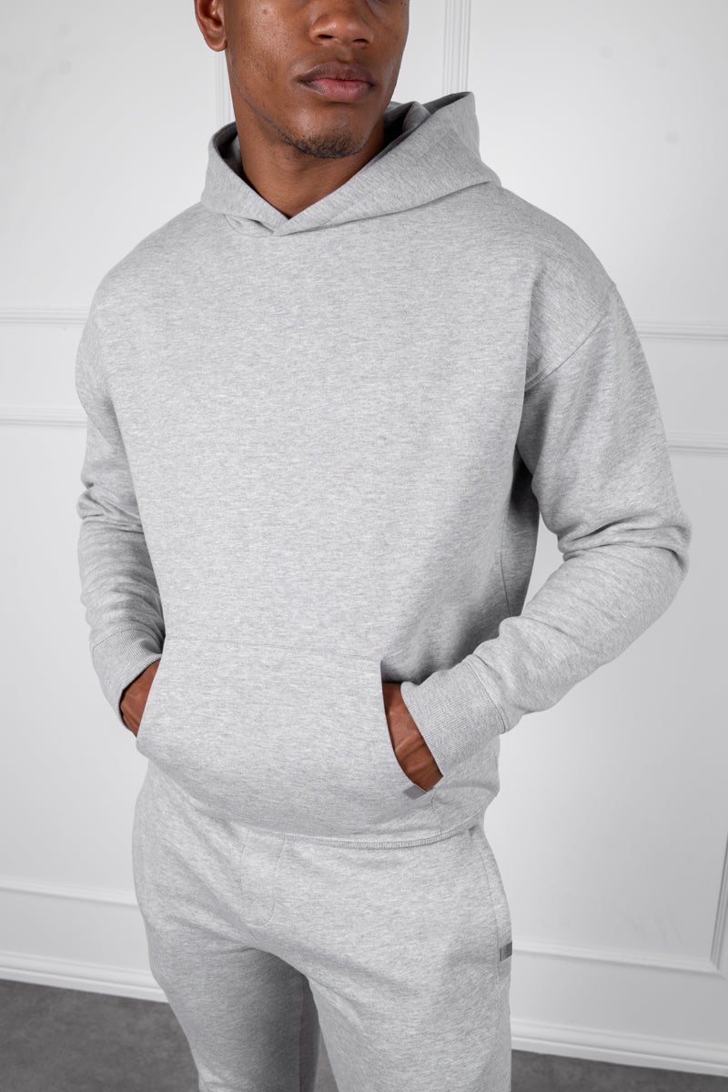 Slim Fit Hoodie Grey Marl - Main Image