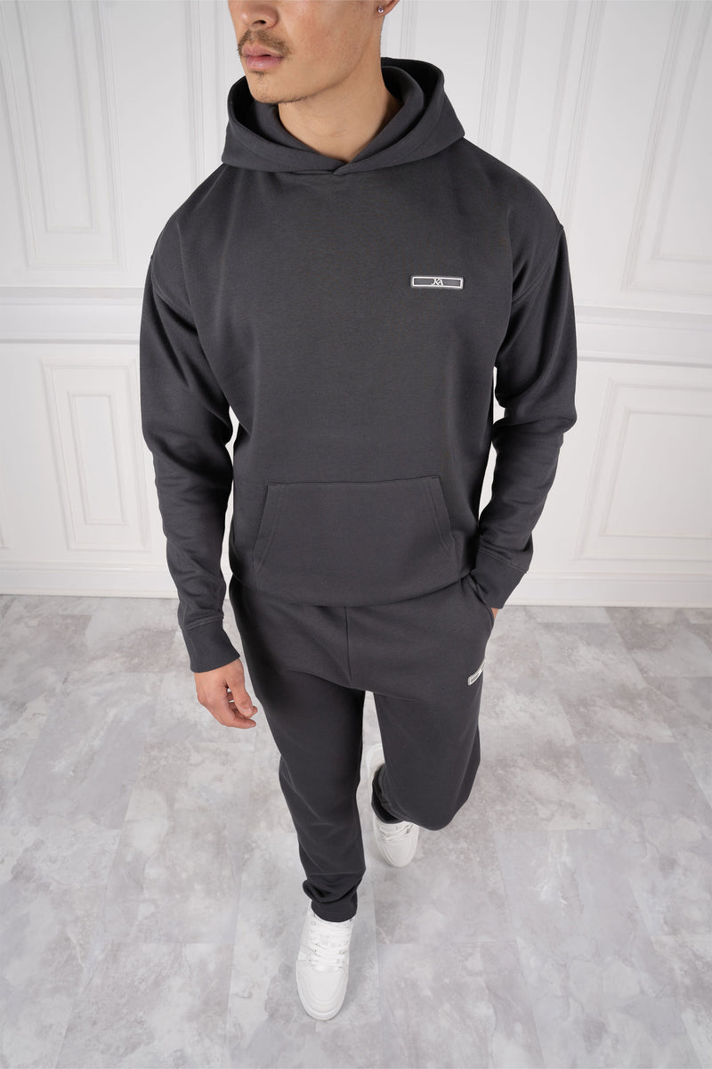 Day To Day Straight Leg Full Tracksuit - Charcoal