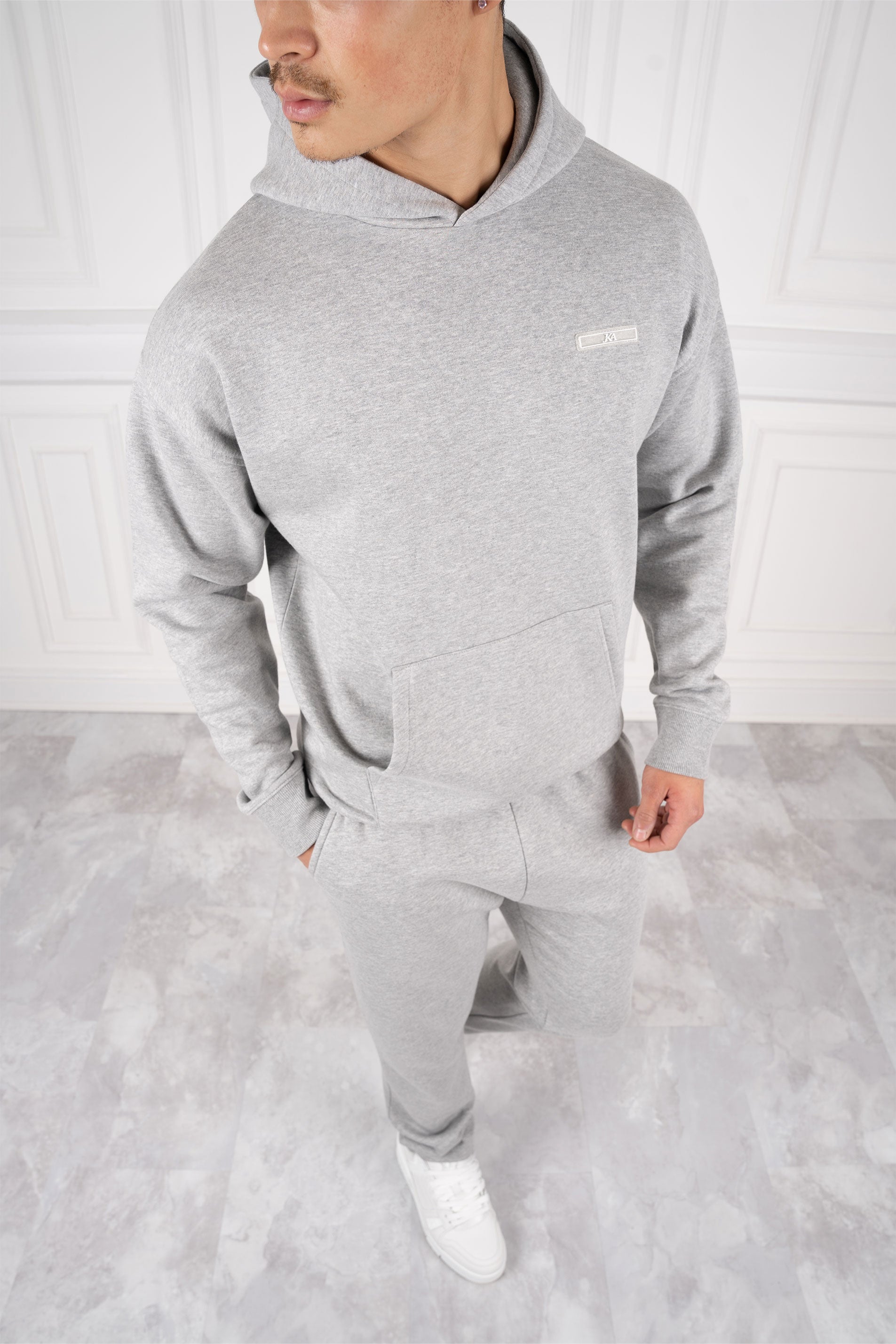 Day To Day Straight Leg Full Tracksuit - Grey Marl