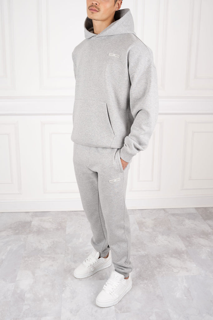 Day To Day Oversized Full Tracksuit Grey Marl