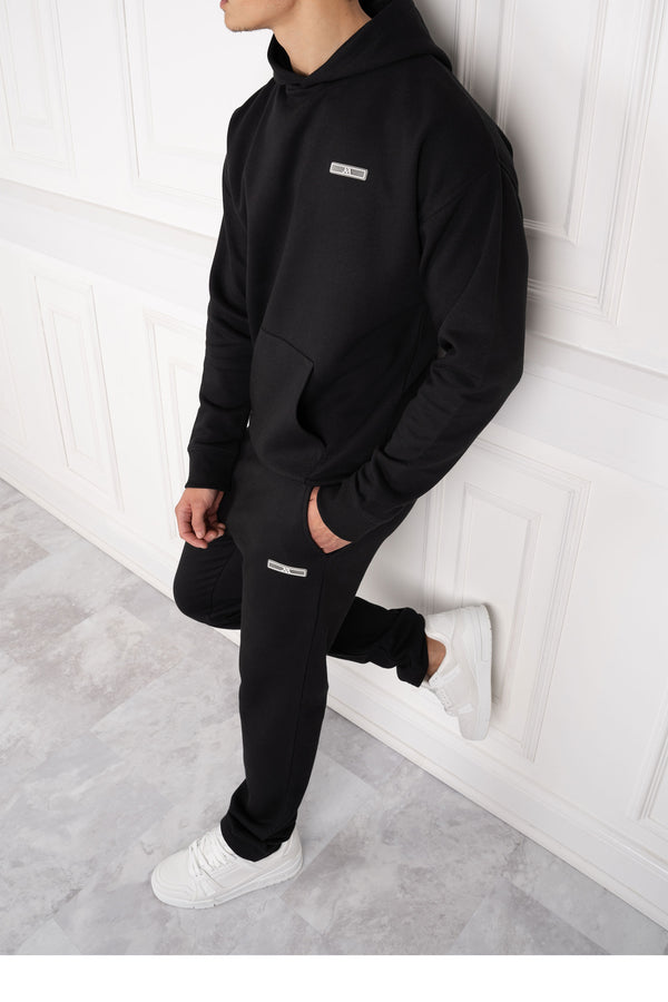 Day To Day Straight Leg Full Tracksuit - Black