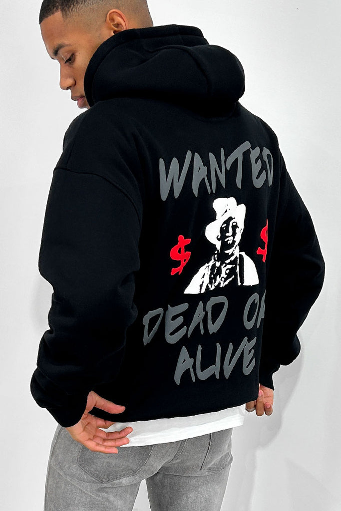 Dead or Alive Puff Print Hoodie - Black