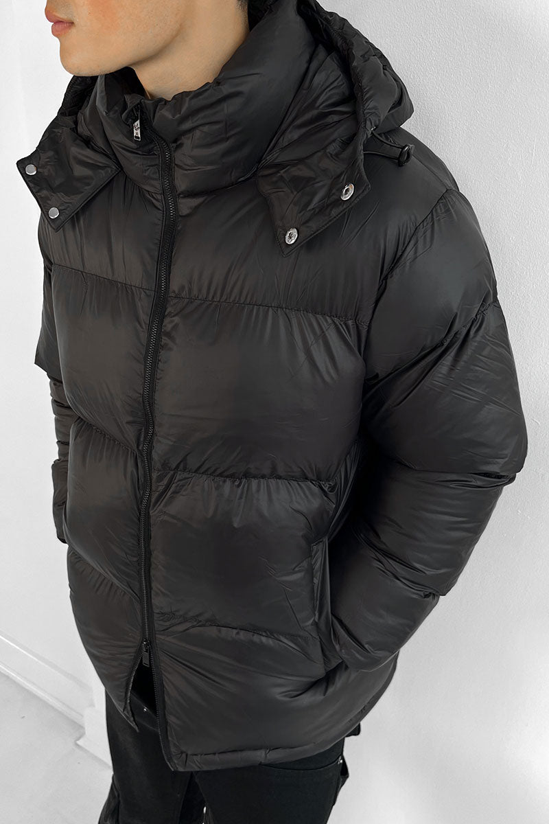 Landmark Puffer Jacket - Black/Charcoal