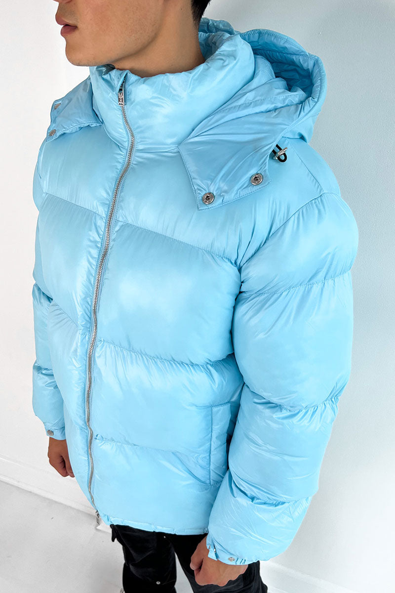 Landmark Puffer Jacket - Light Blue