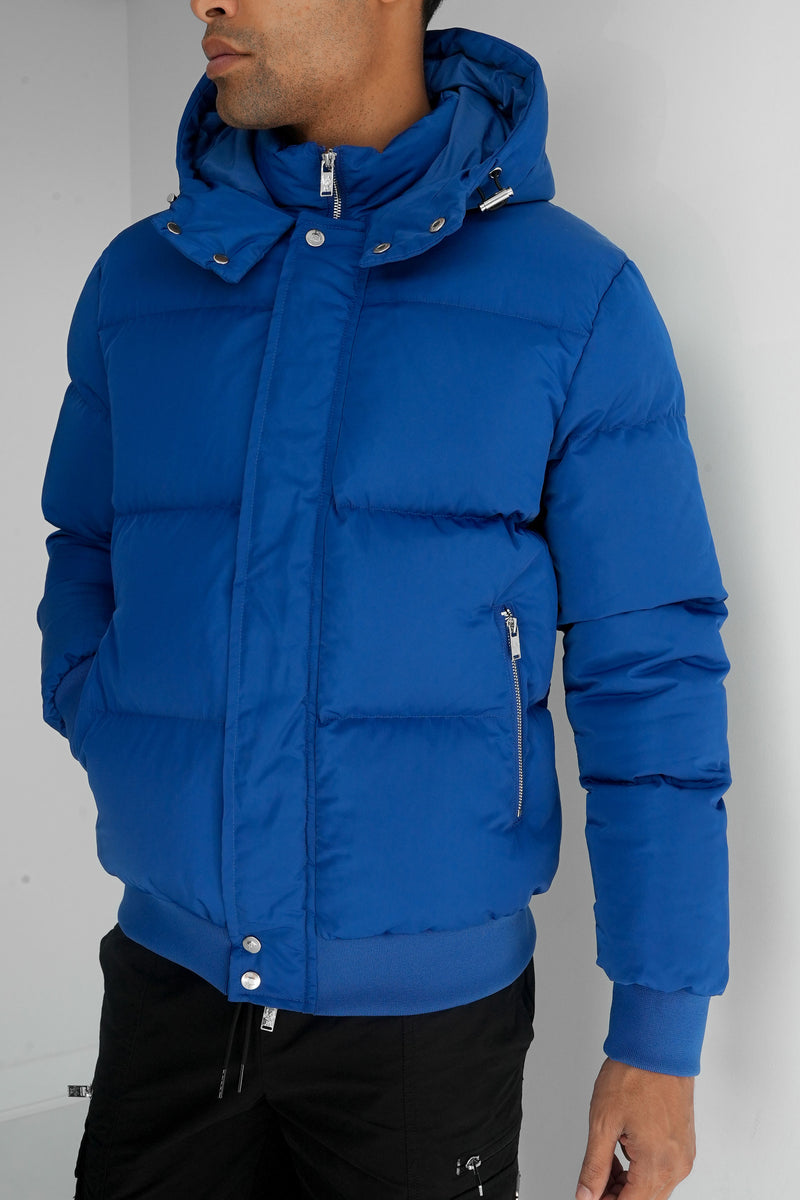 Boxy Down Insulated Puffer Jacket - Blue
