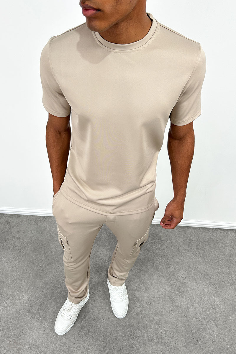 Day To Day Scuba Cargo Pant Jogger - Taupe