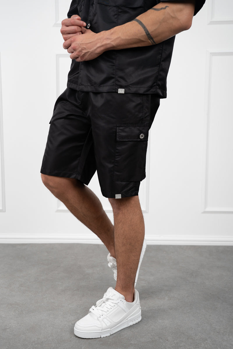 Nylon Cargo Shorts - Black