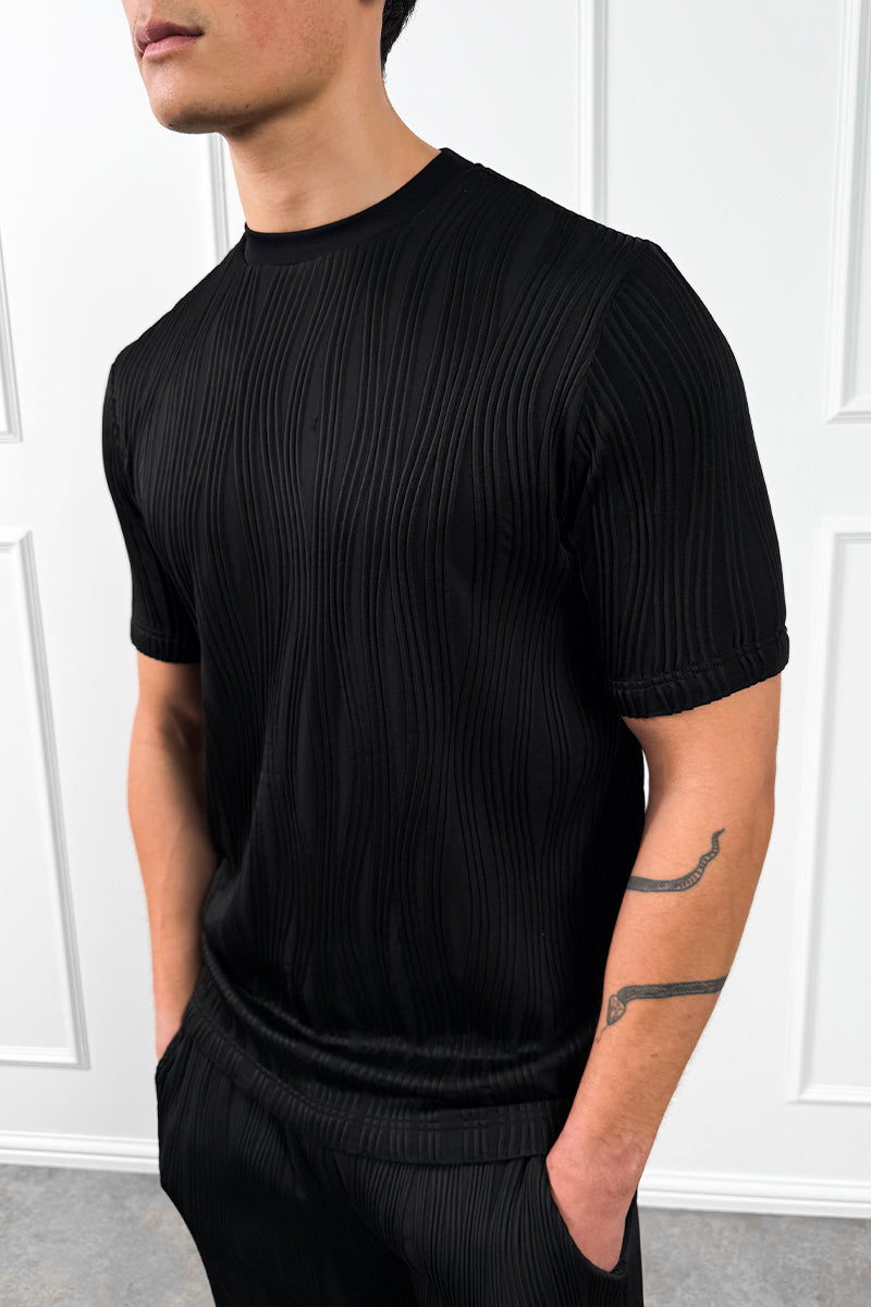 Wave Slim Fit T-Shirt - Black