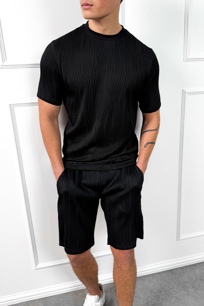Wave Slim Fit T-Shirt - Black