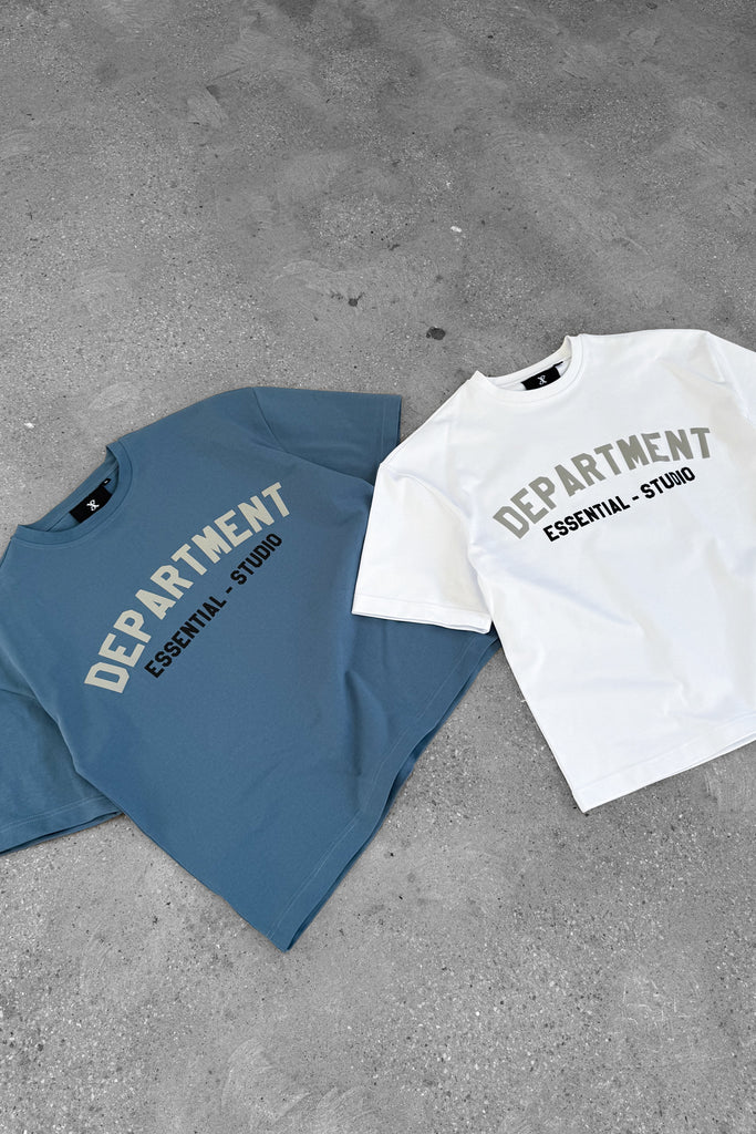 Boxy Department T-Shirt - Slate Blue