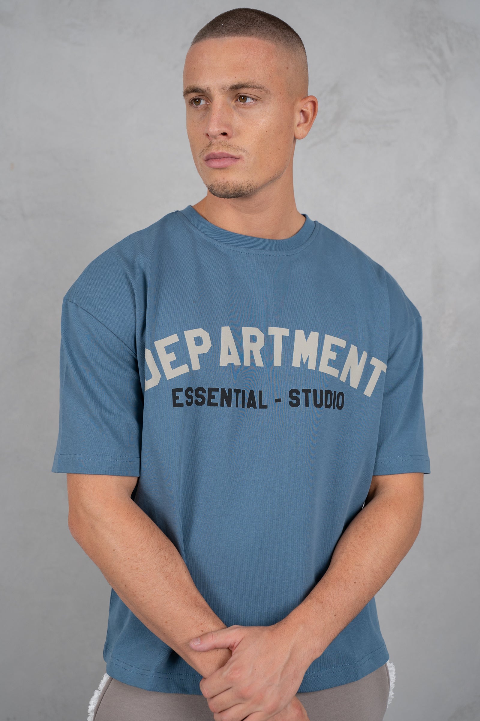 Boxy Department T-Shirt - Slate Blue