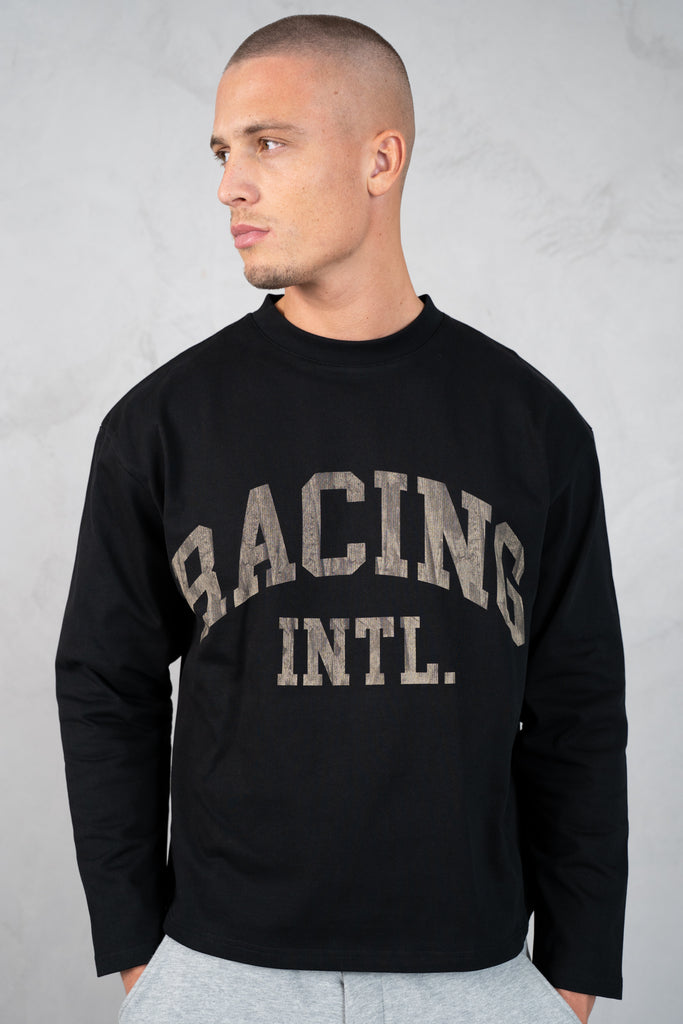 Racing Boxy Long Sleeve T-Shirt - Black
