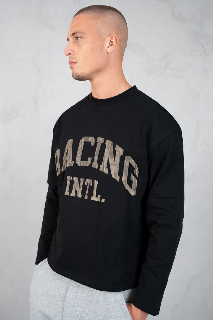 Racing Boxy Long Sleeve T-Shirt - Black