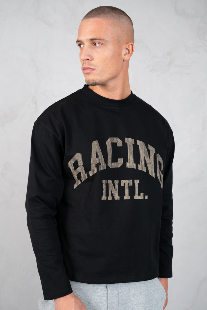 Racing Boxy Long Sleeve T-Shirt - Black