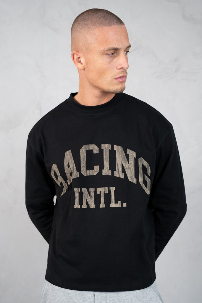 Racing Boxy Long Sleeve T-Shirt - Black