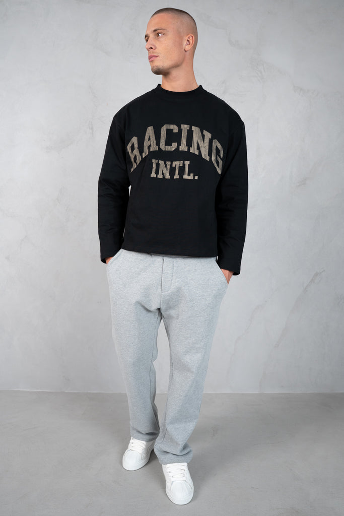 Racing Boxy Long Sleeve T-Shirt - Black