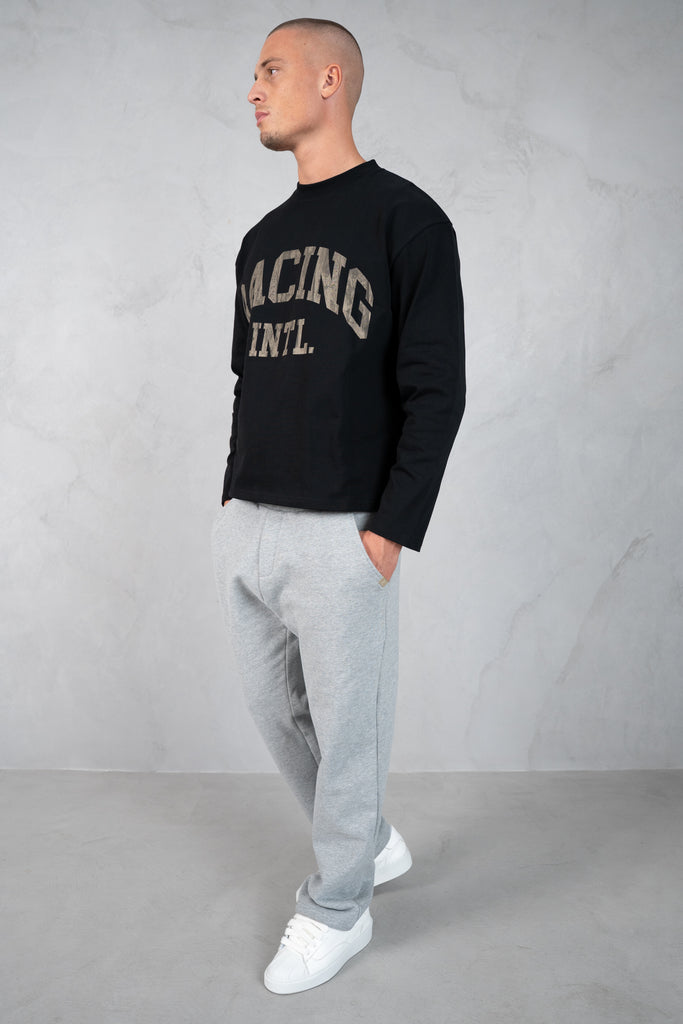 Racing Boxy Long Sleeve T-Shirt - Black