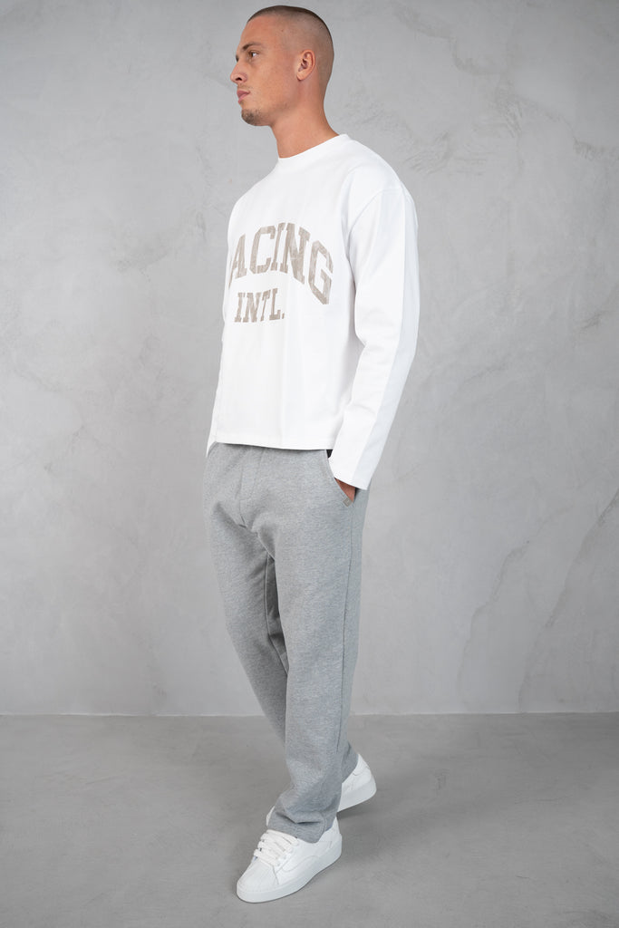 Racing Boxy Long Sleeve T-Shirt - White