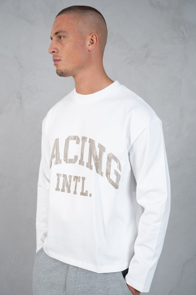 Racing Boxy Long Sleeve T-Shirt - White
