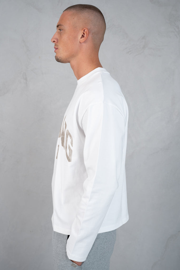 Racing Boxy Long Sleeve T-Shirt - White