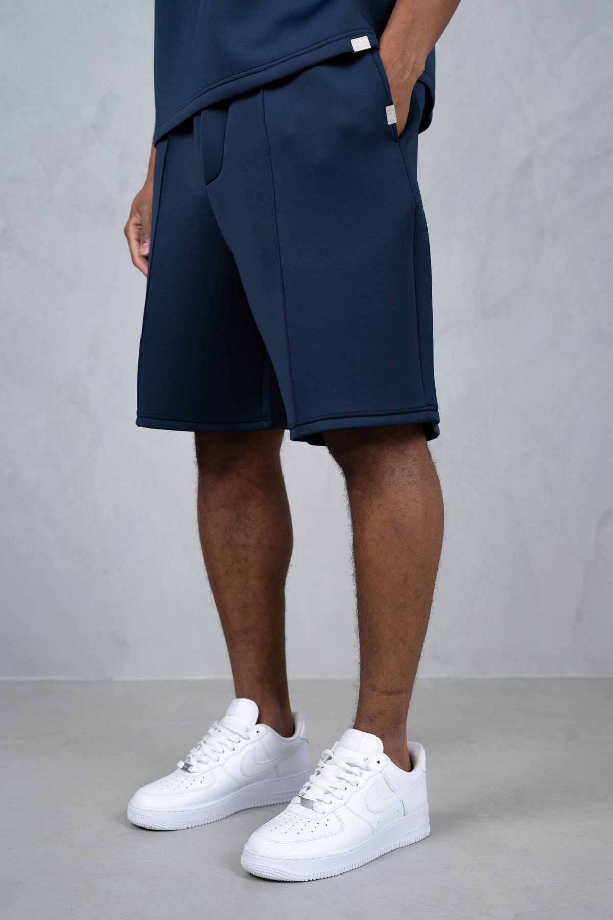 Boxy Scuba Shorts - Navy