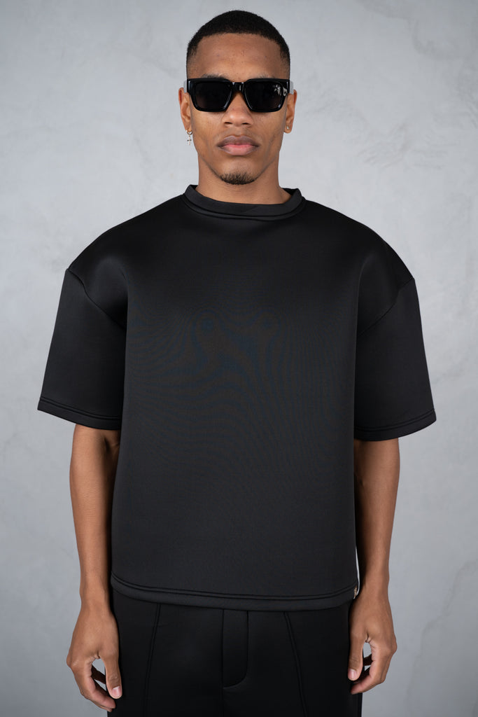 Boxy Scuba T-Shirt - Black