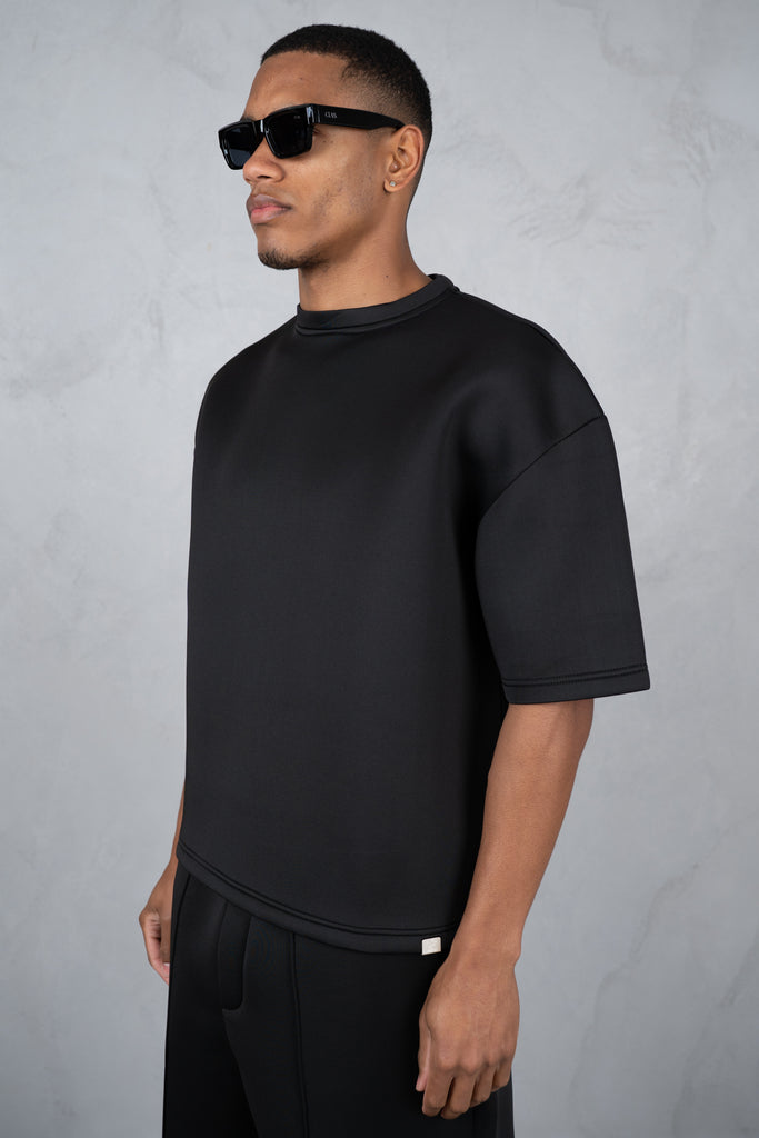 Boxy Scuba T-Shirt - Black
