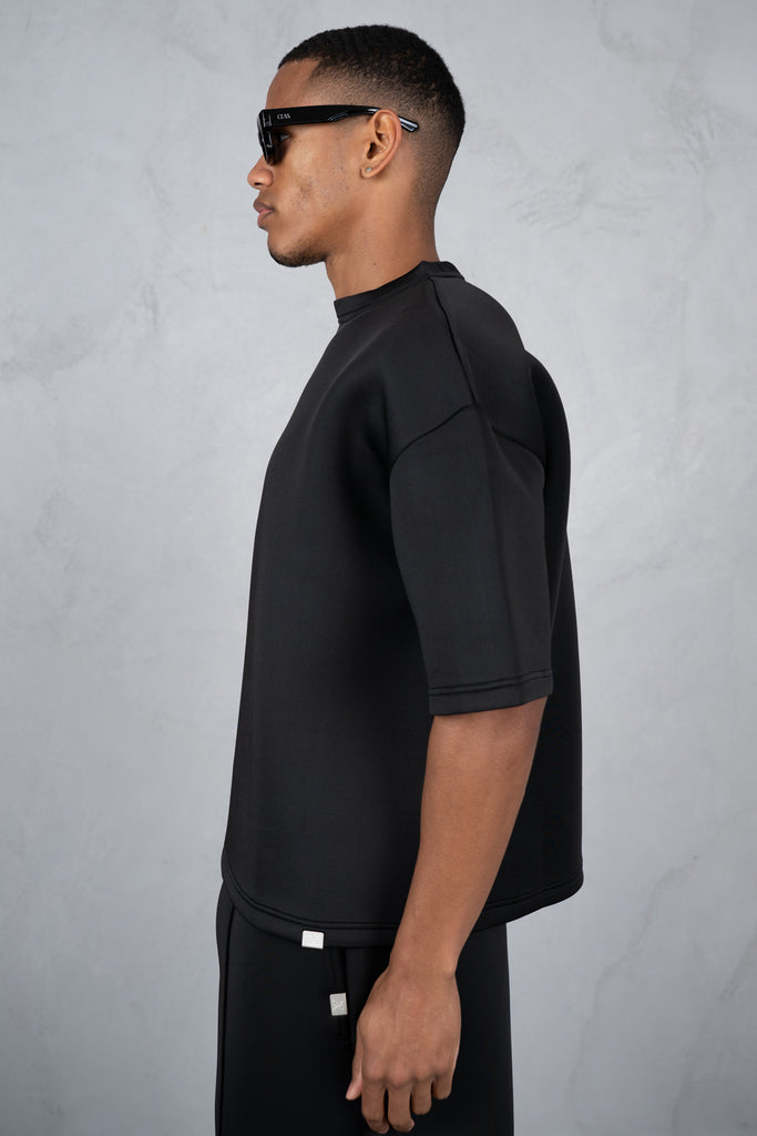 Boxy Scuba T-Shirt - Black