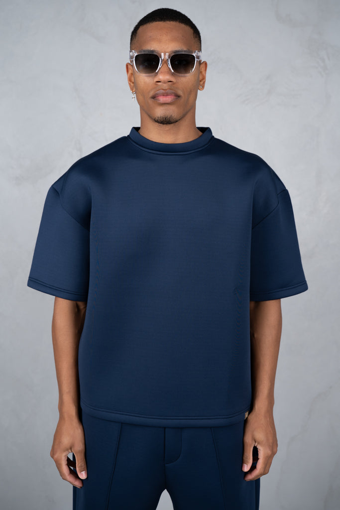 Boxy Scuba T-Shirt - Navy