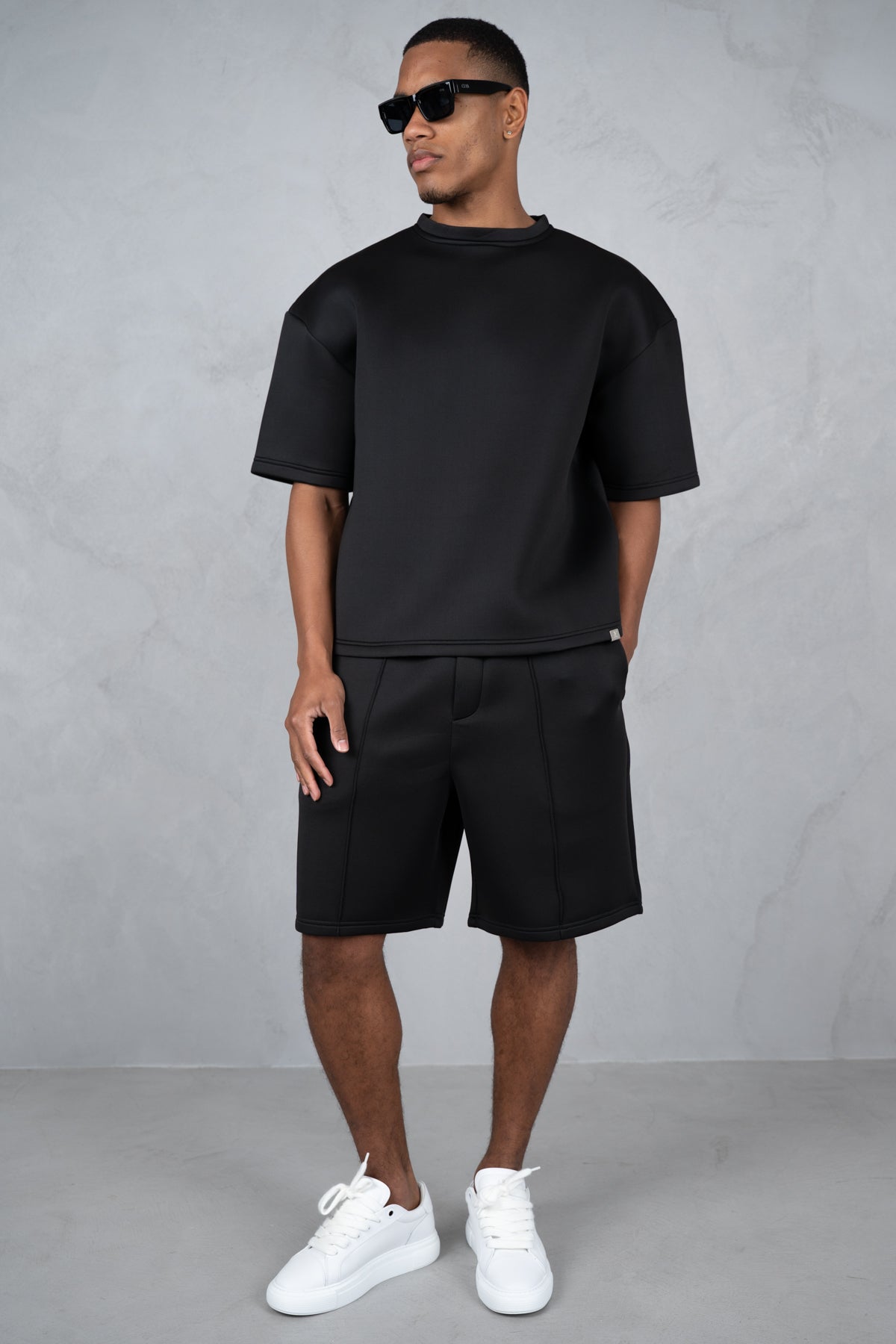 Boxy Scuba Shorts - Black