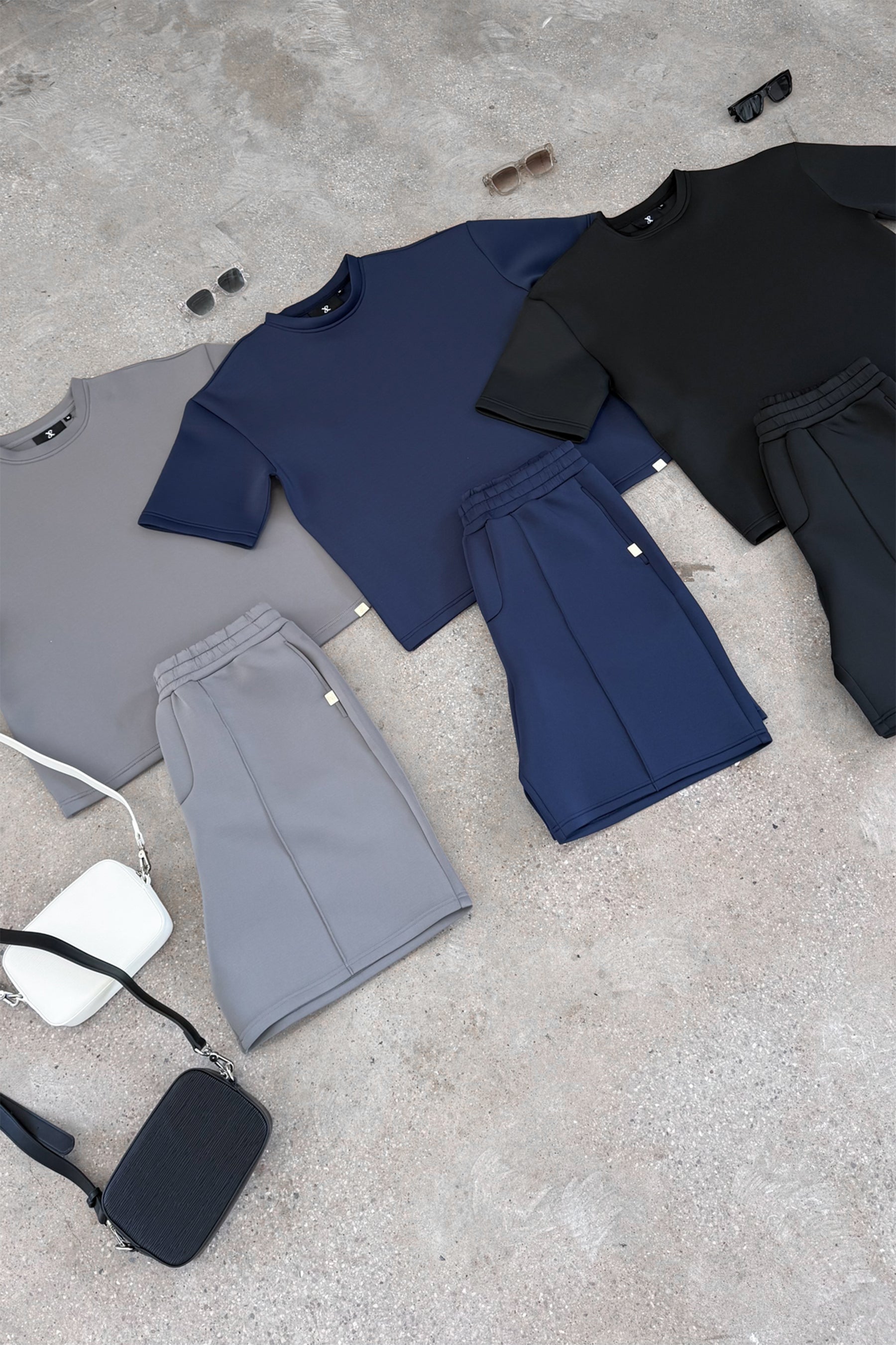 Boxy Scuba Shorts - Grey