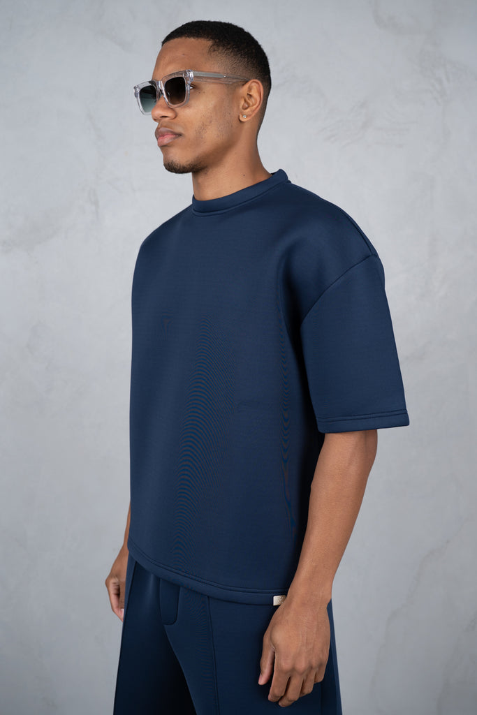 Boxy Scuba T-Shirt - Navy