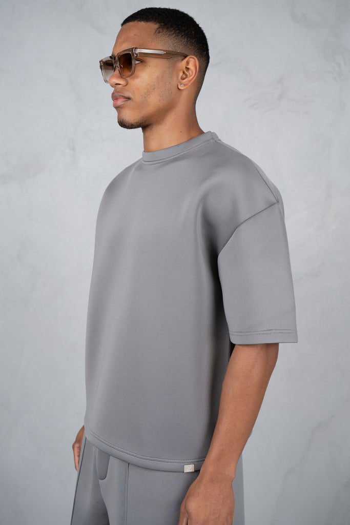 Boxy Scuba T-Shirt - Grey