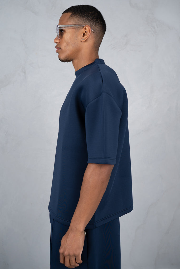 Boxy Scuba T-Shirt - Navy