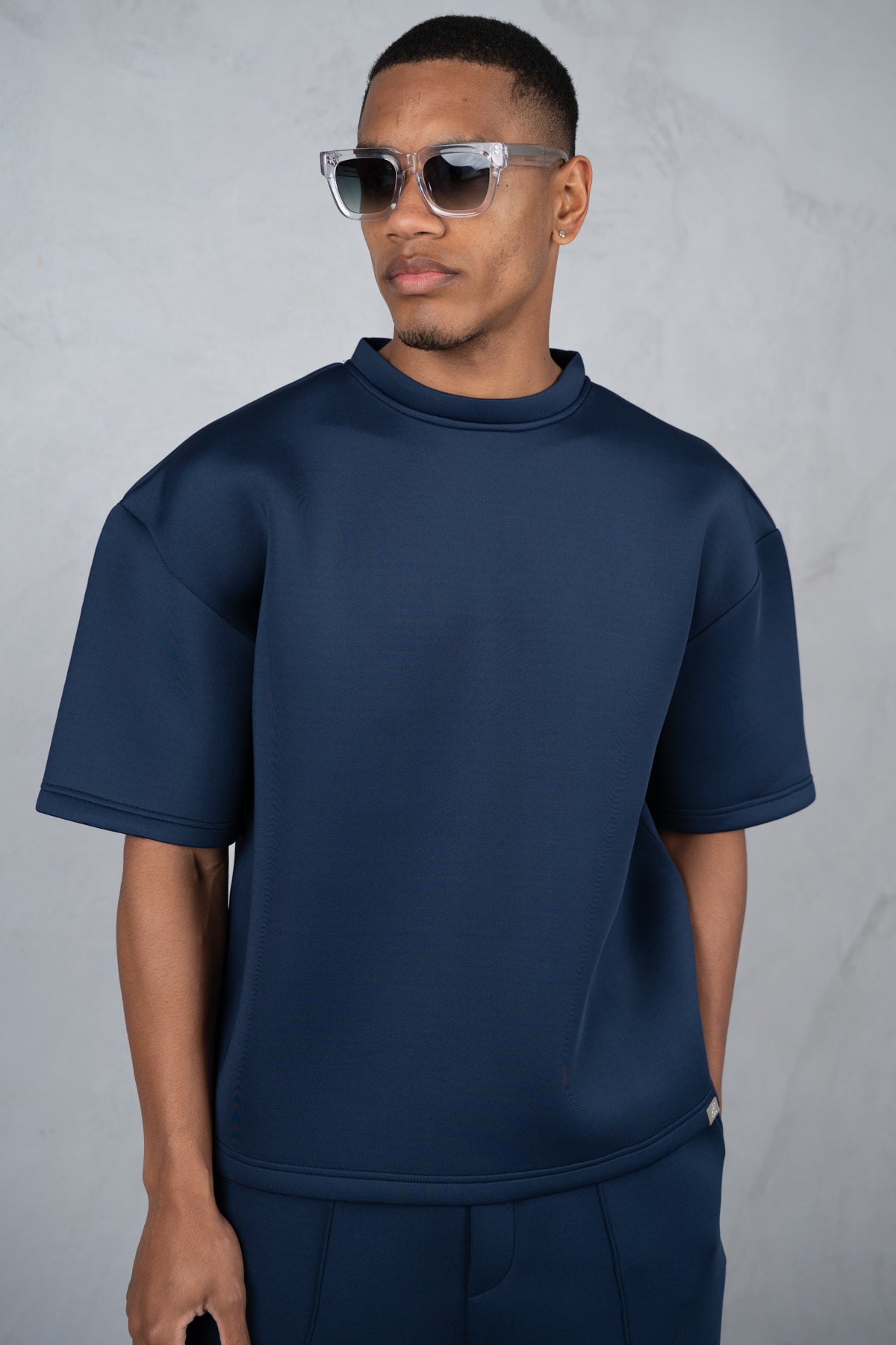 Boxy Scuba Shorts - Navy