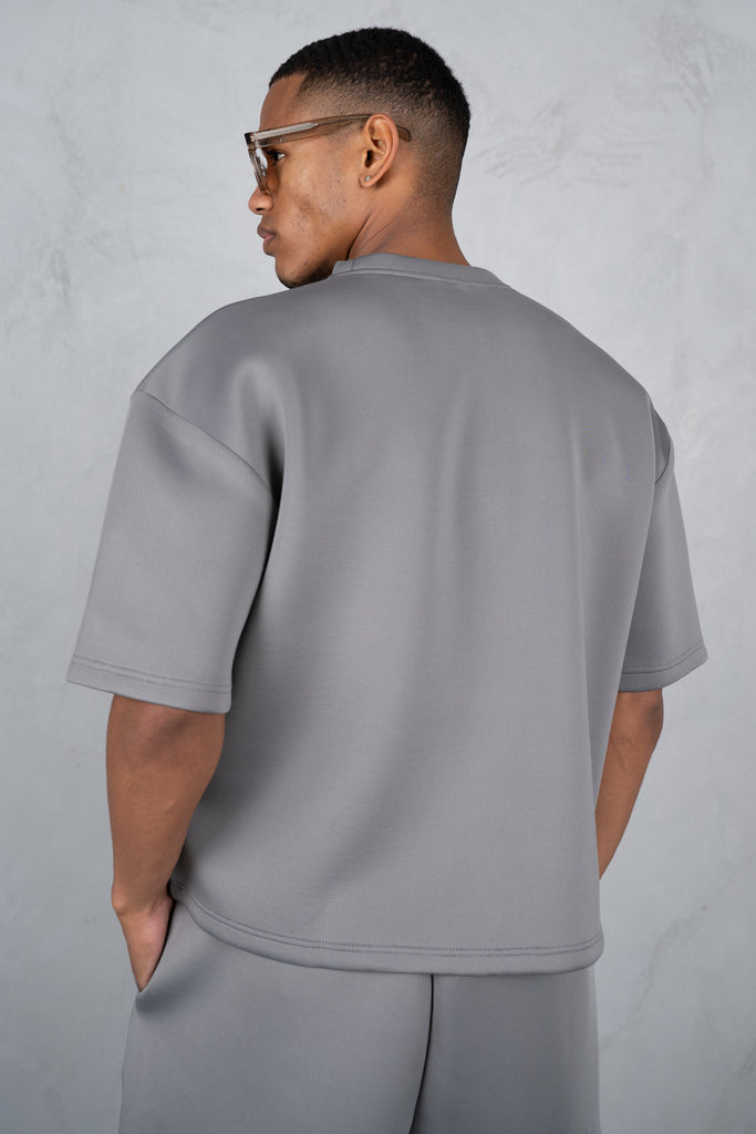 Boxy Scuba T-Shirt - Grey