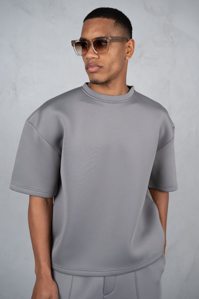 Boxy Scuba T-Shirt - Grey
