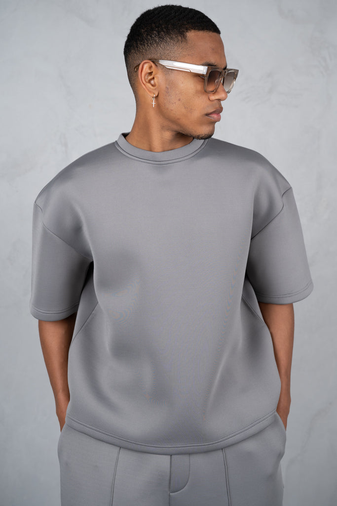 Boxy Scuba T-Shirt - Grey