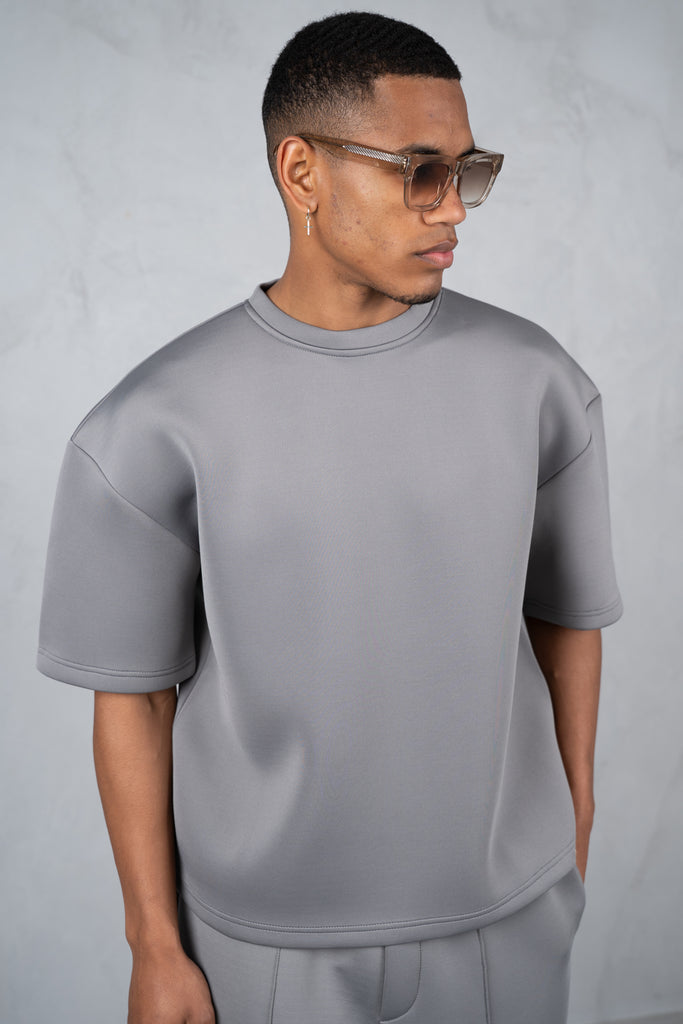 Boxy Scuba T-Shirt - Grey