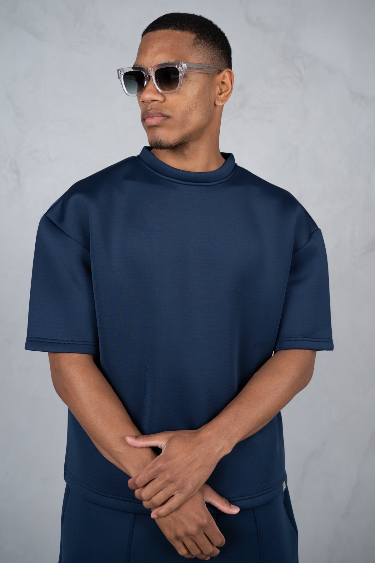 Boxy Scuba T-Shirt - Navy