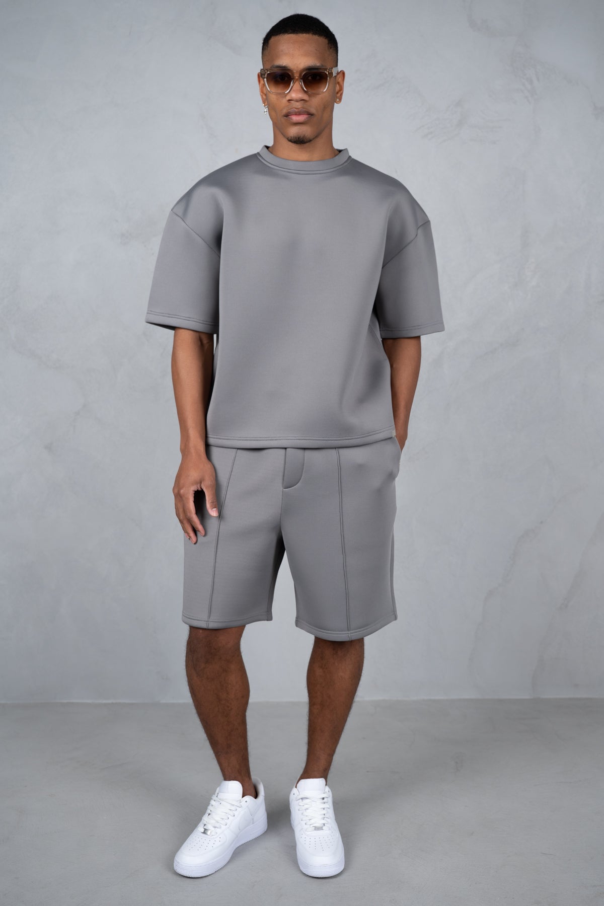 Boxy Scuba Shorts - Grey