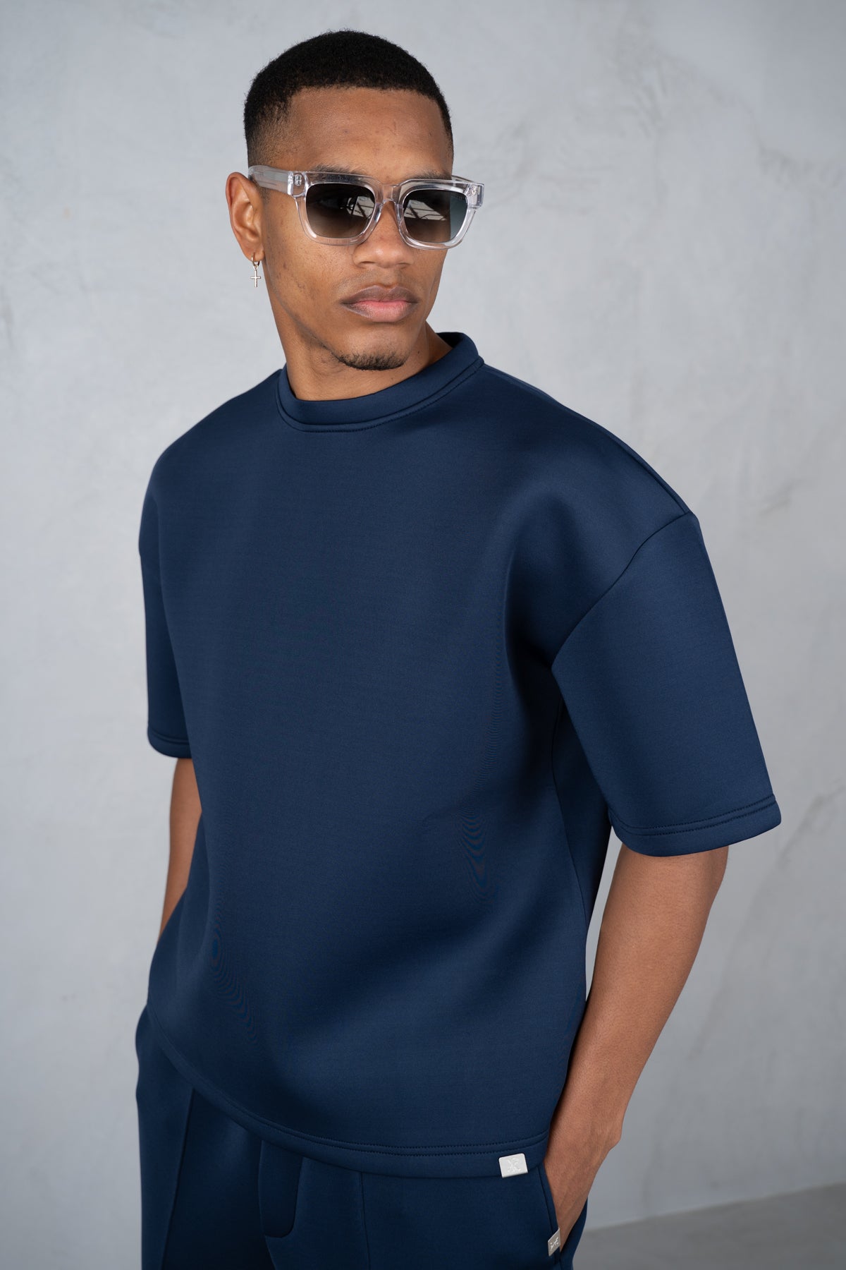 Boxy Scuba Shorts - Navy