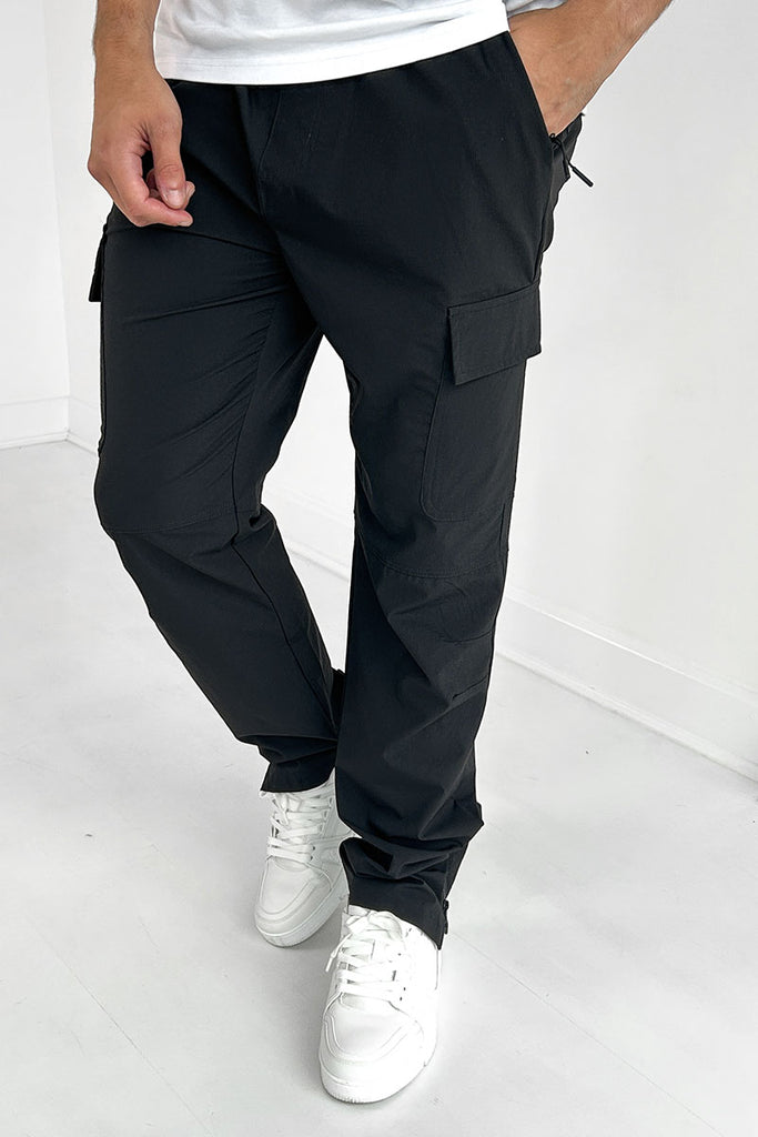 Nylon Split Hem Cargo - Black