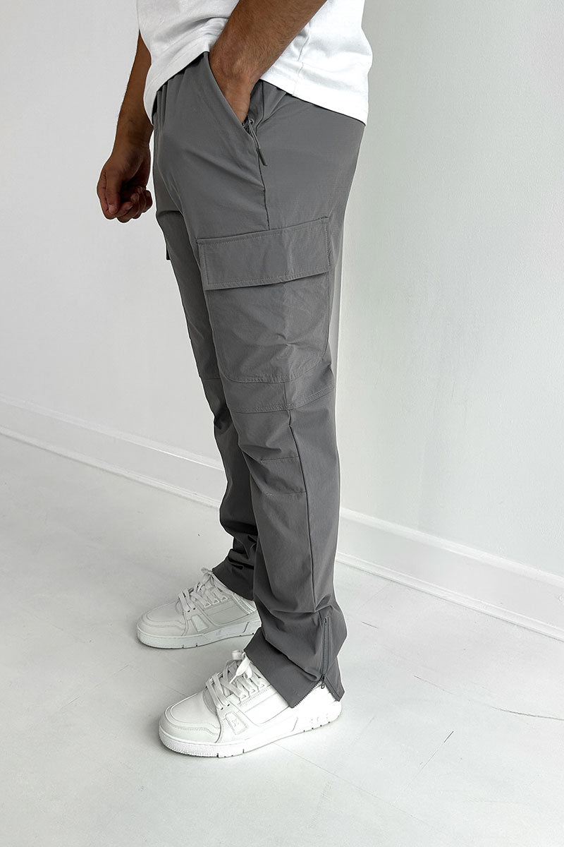 Nylon Split Hem Cargo - Grey