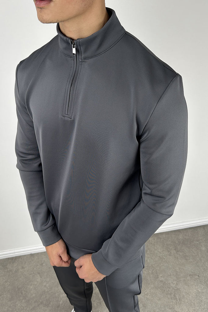 Scuba Quarter Zip Jumper - Charcoal