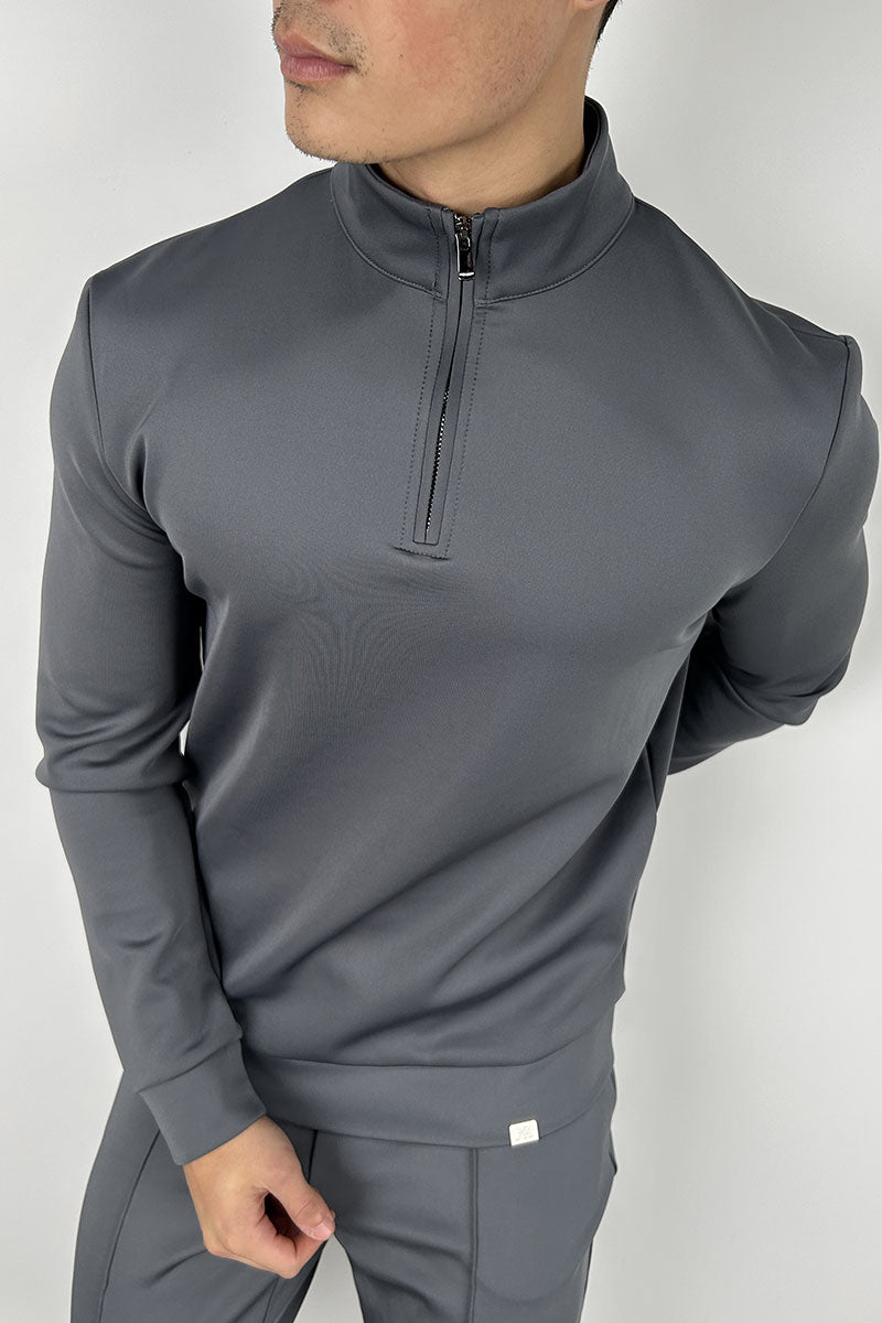 Scuba Quarter Zip Jumper - Charcoal