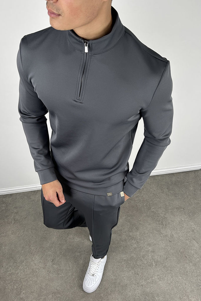 Scuba Quarter Zip Jumper - Charcoal