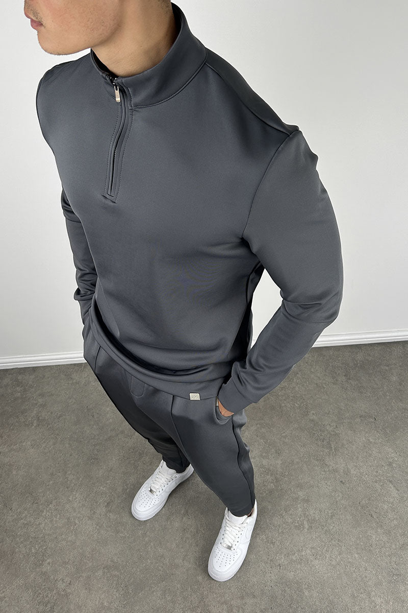 Scuba Quarter Zip Jumper - Charcoal