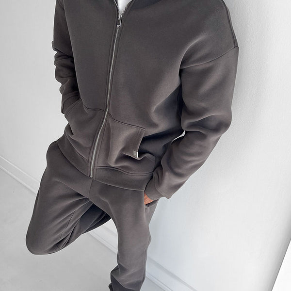 Essential Zip-Up Hoodie - Charcoal – JK Attire